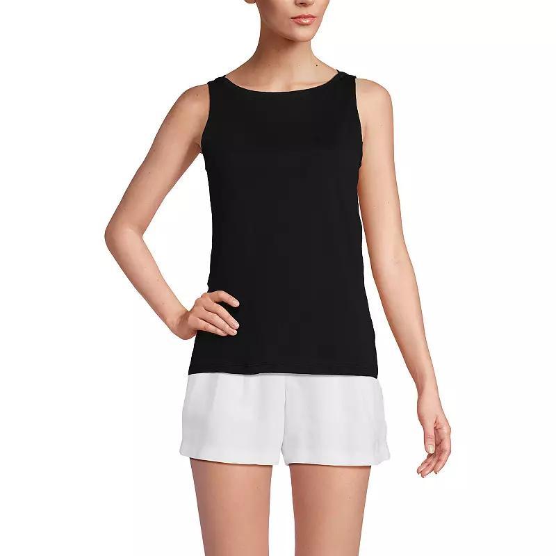 Women's Lands' End Supima Boatneck Cotton Tank Top, Size: XL, River Blue Product Image