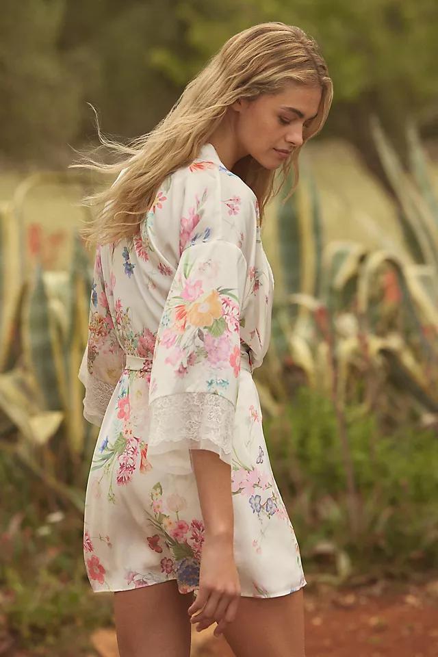 Flora Nikrooz Andrea Printed Lace-Trim Robe Product Image