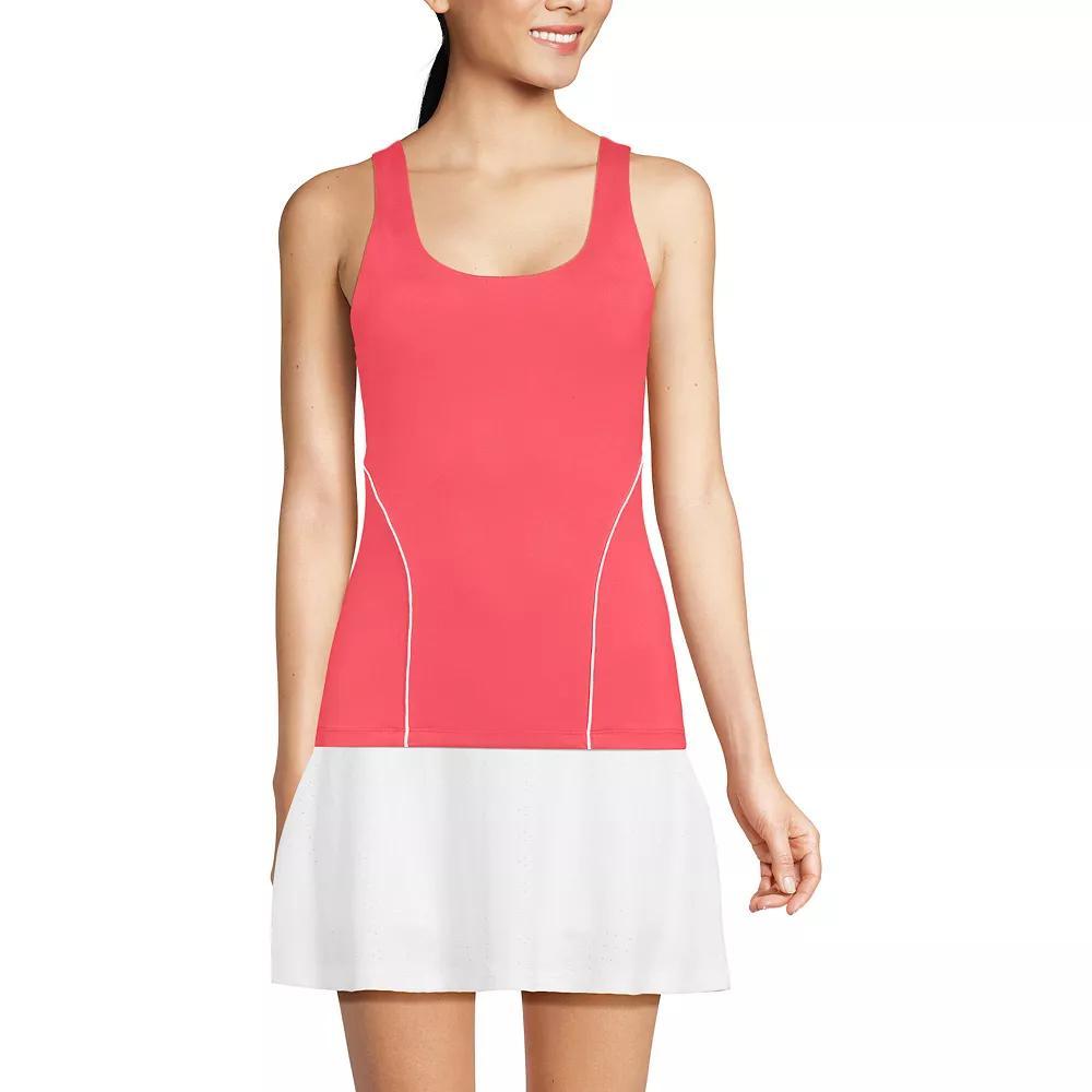 Women's Lands' End High Impact Scoop Neck Active Tank Top, Size: Small, Rich Camel Product Image