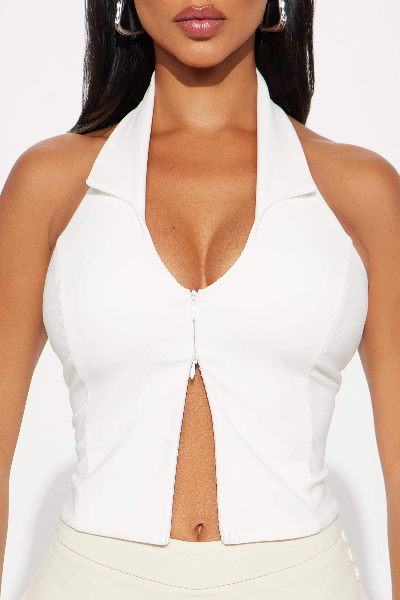 Tell Me Something Halter Top - Off White Product Image