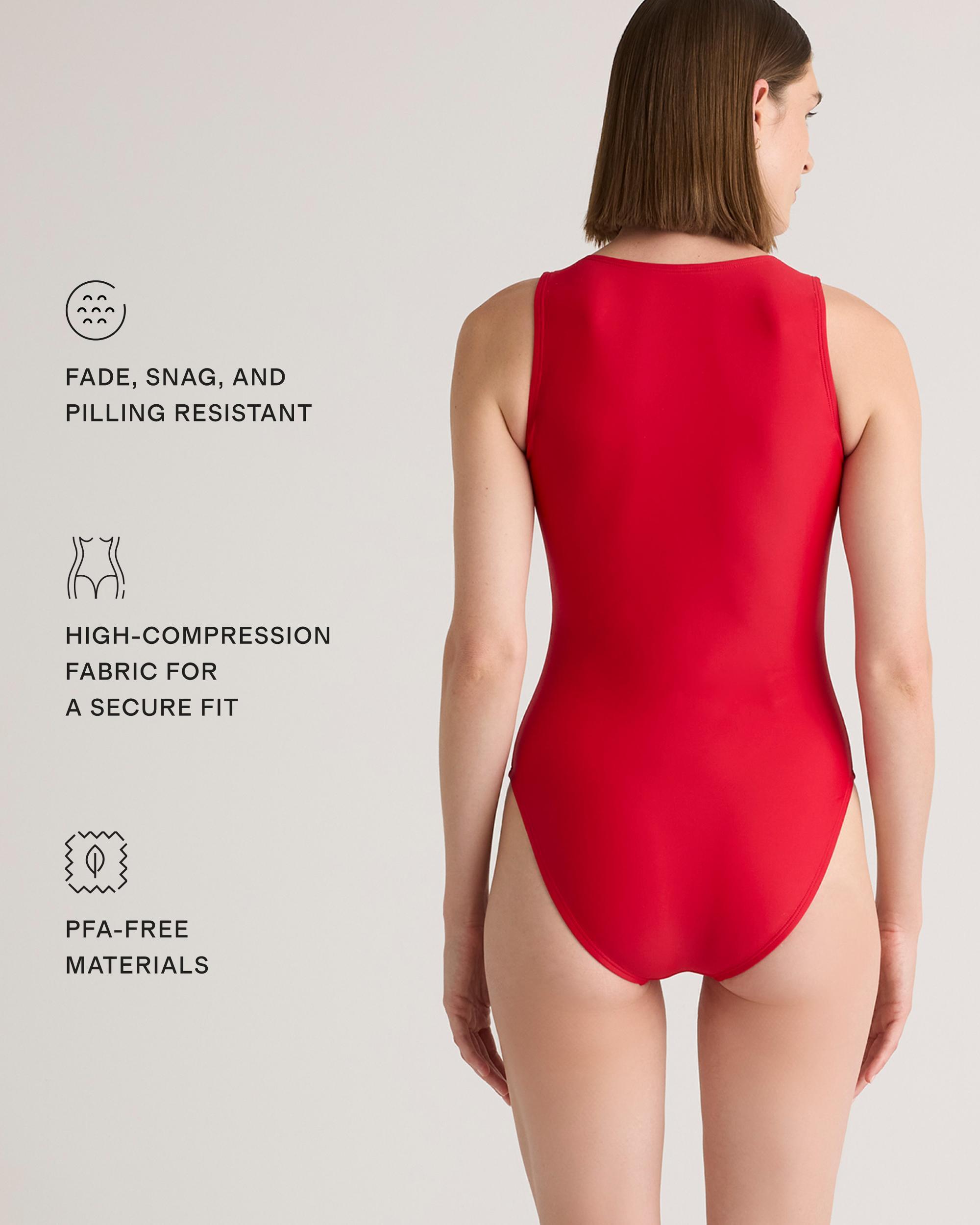 Quince | Women's Italian Zip-Front One-Piece Swimsuit Size XL, 78% Recycled Polyamide, 22% Spandex Product Image