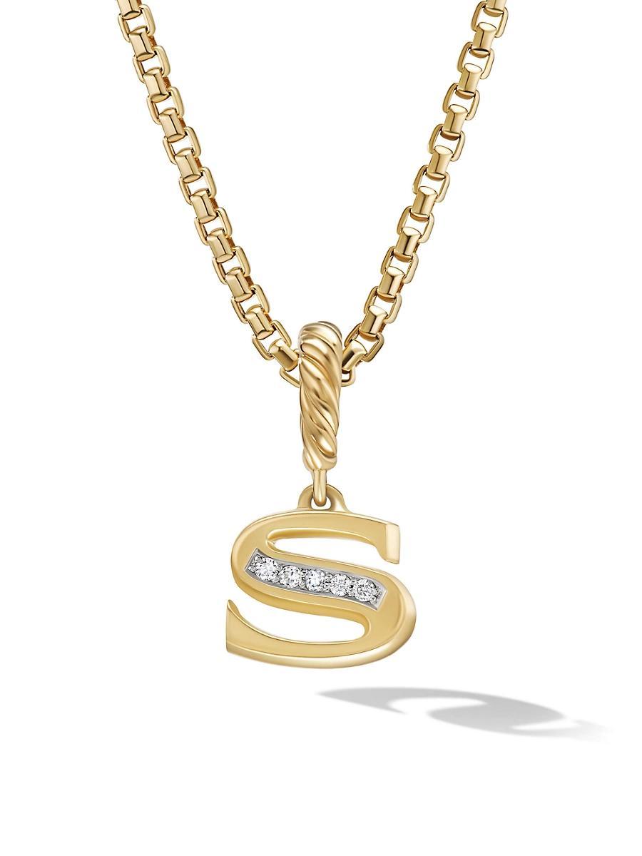 David Yurman 18K Gold Amulets Diamond Pave Initial Pendant Product Image