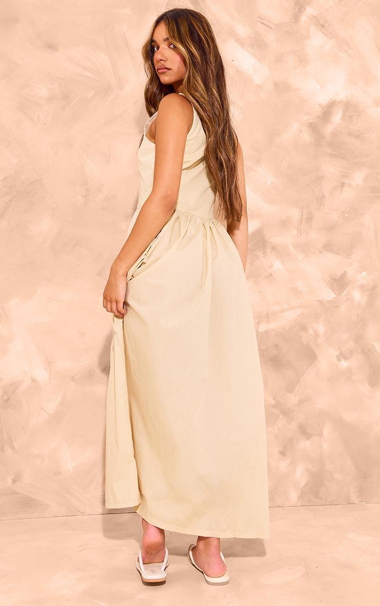 Stone Button Up Poplin Midaxi Dress Product Image