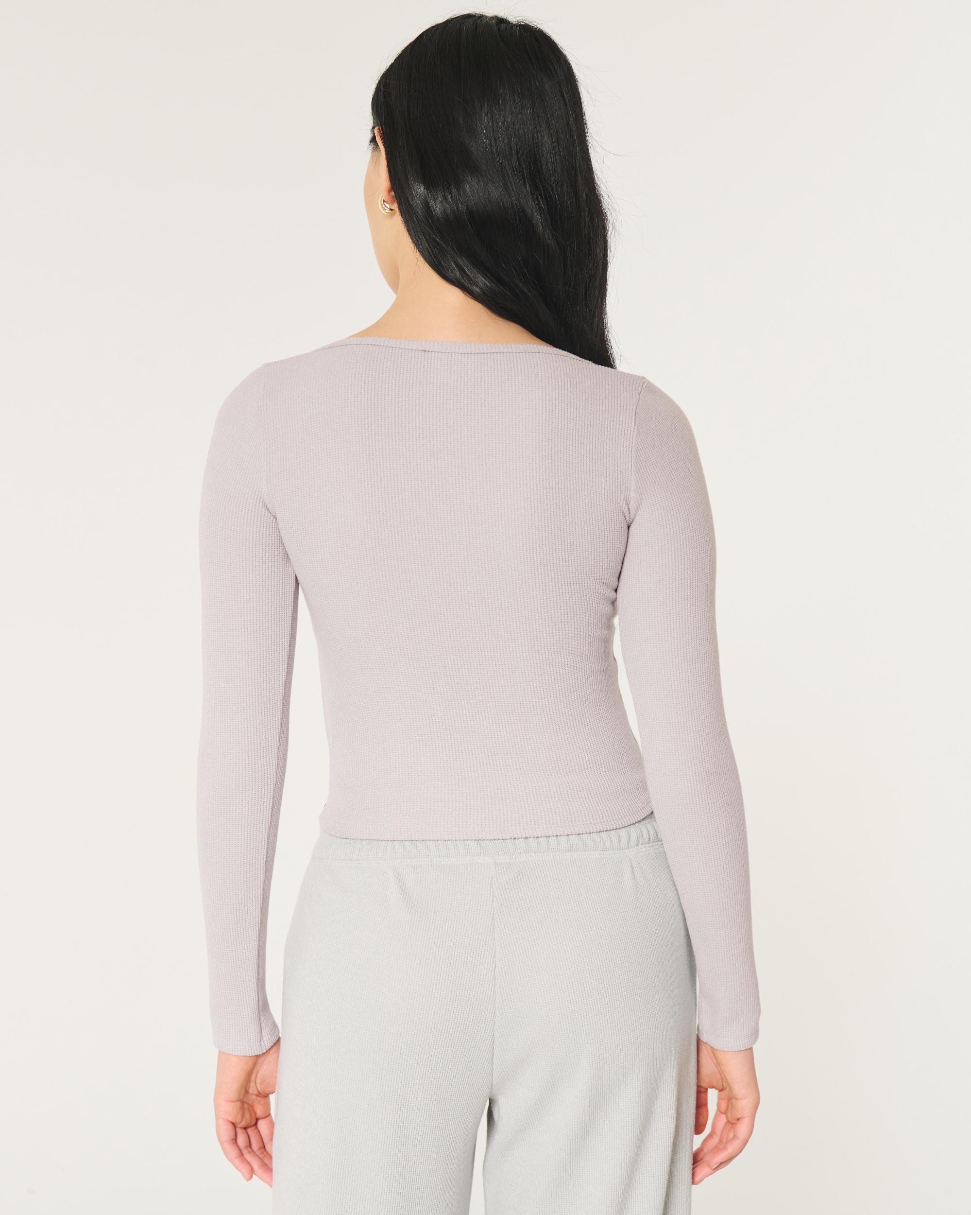 Gilly Hicks Waffle Wide-Neck Top Product Image
