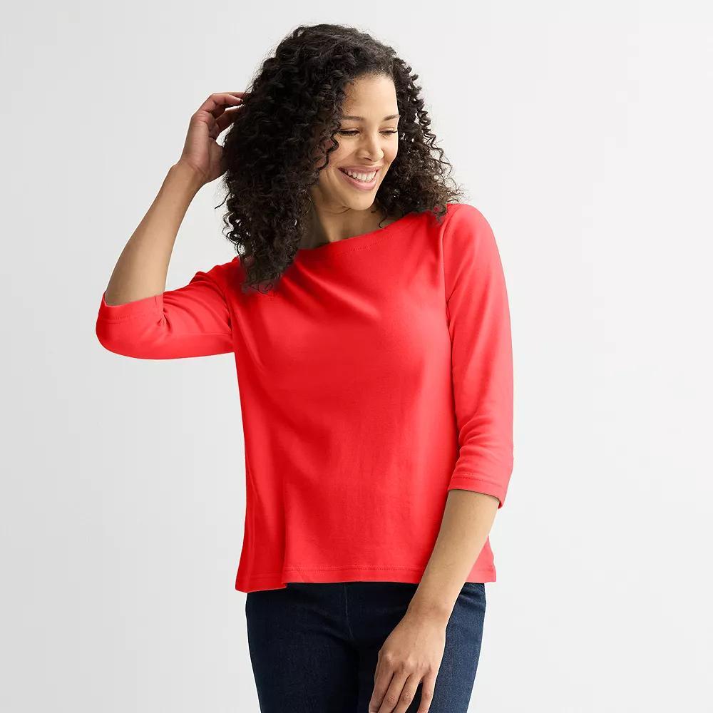 Women's Croft & Barrow® Boatneck Top, Size: XL, Gushing Lava Product Image