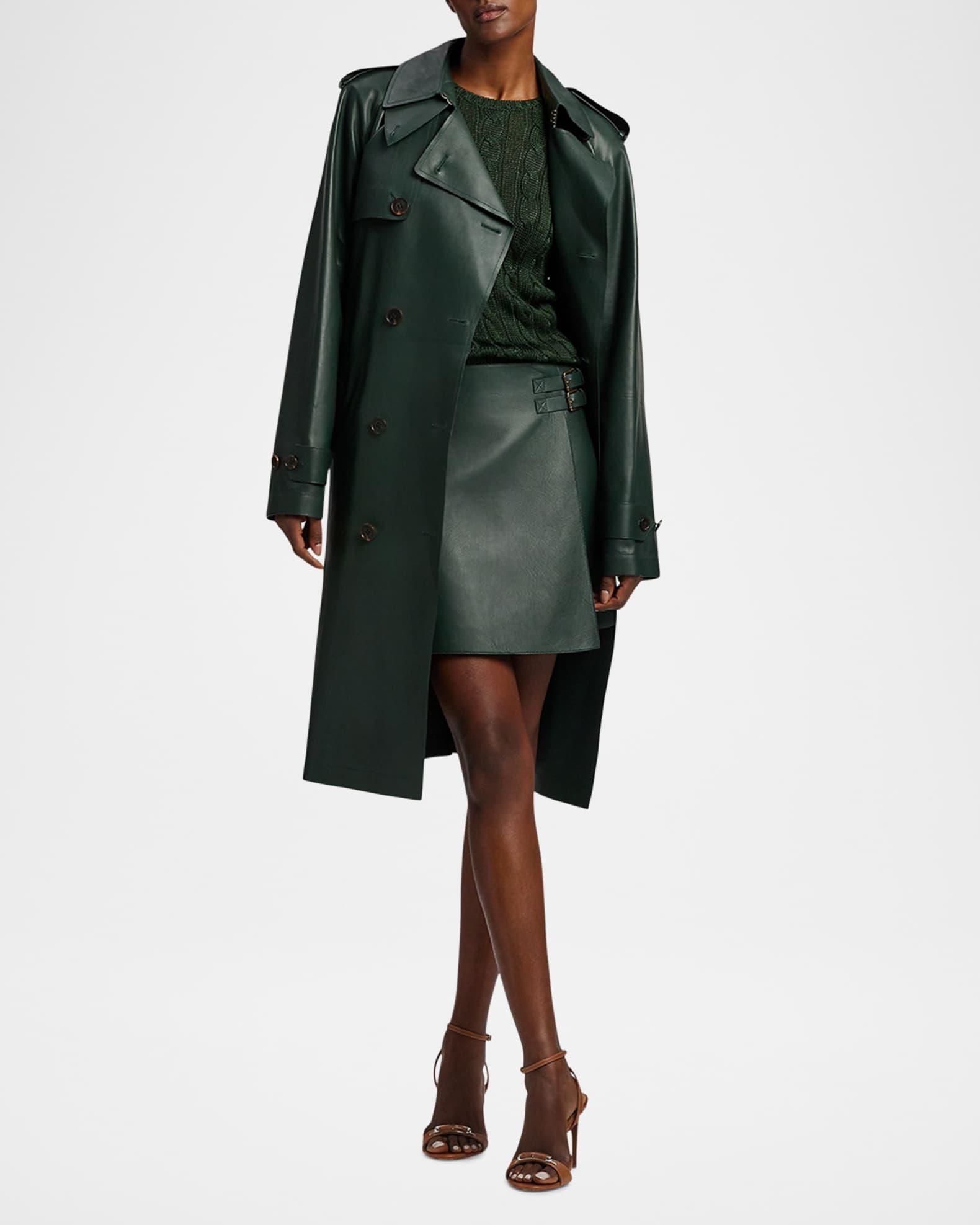Niles Leather Trench Coat Product Image