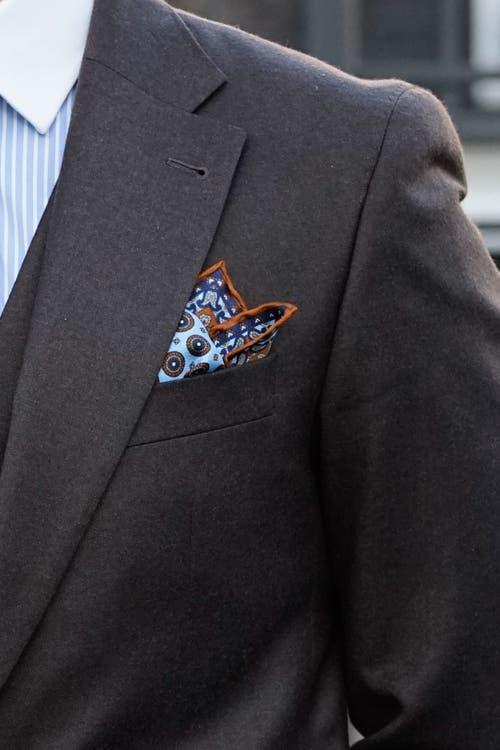 Elizabetta Imola - Silk Pocket Square for Men in Sky Blue at Nordstrom Product Image