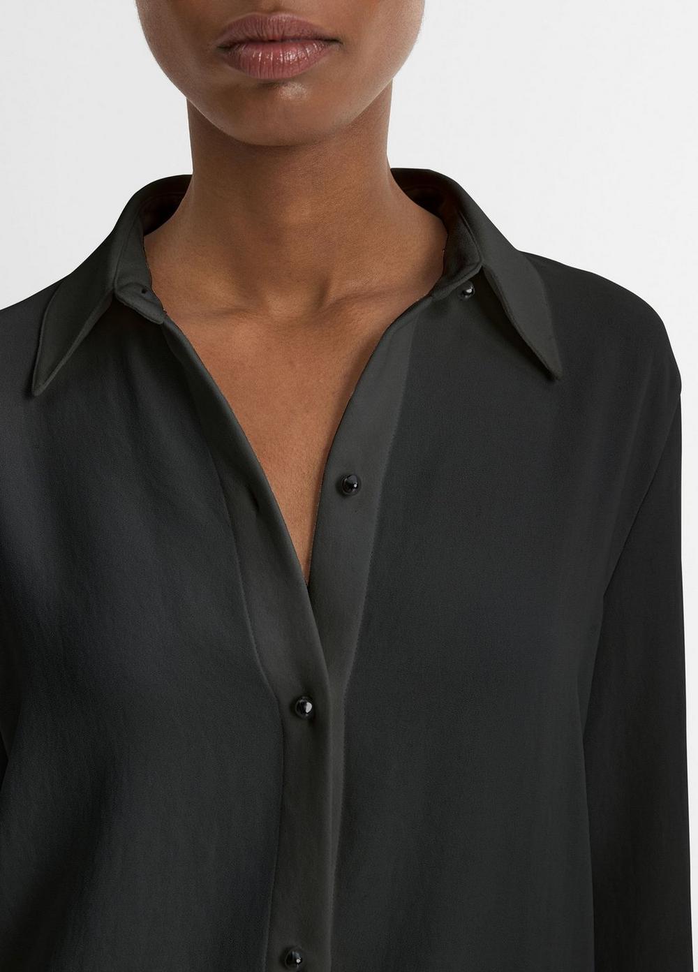 Womens Pearl-button Long-Sleeve Shirt, Off White, Size XS Vince Product Image
