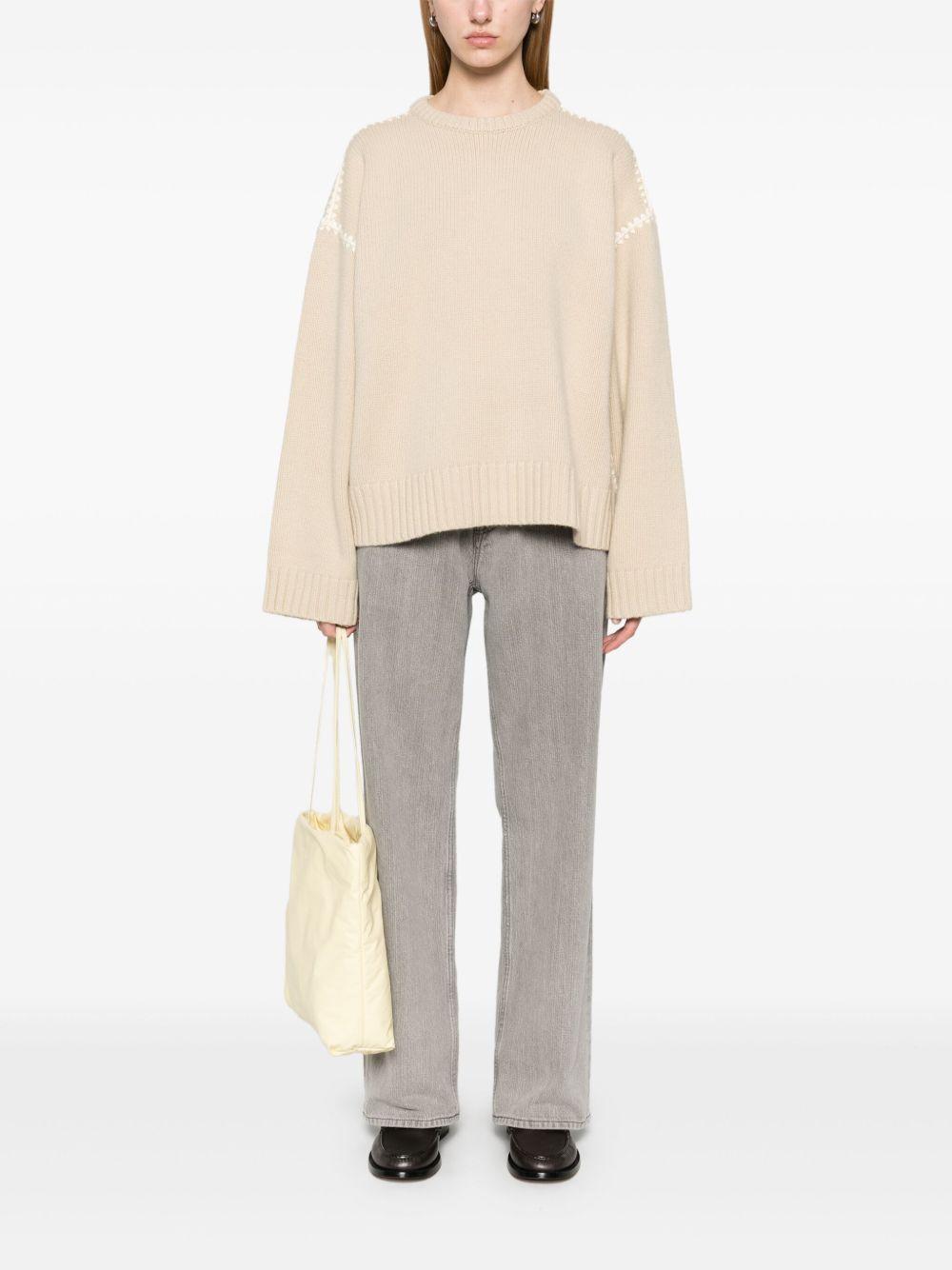 embroidered-trim sweater  Product Image