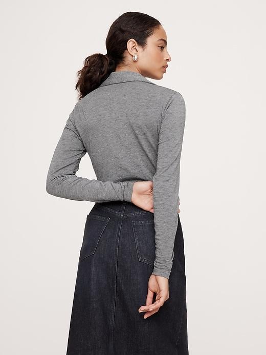Luxe Wool-Blend Polo Top Product Image