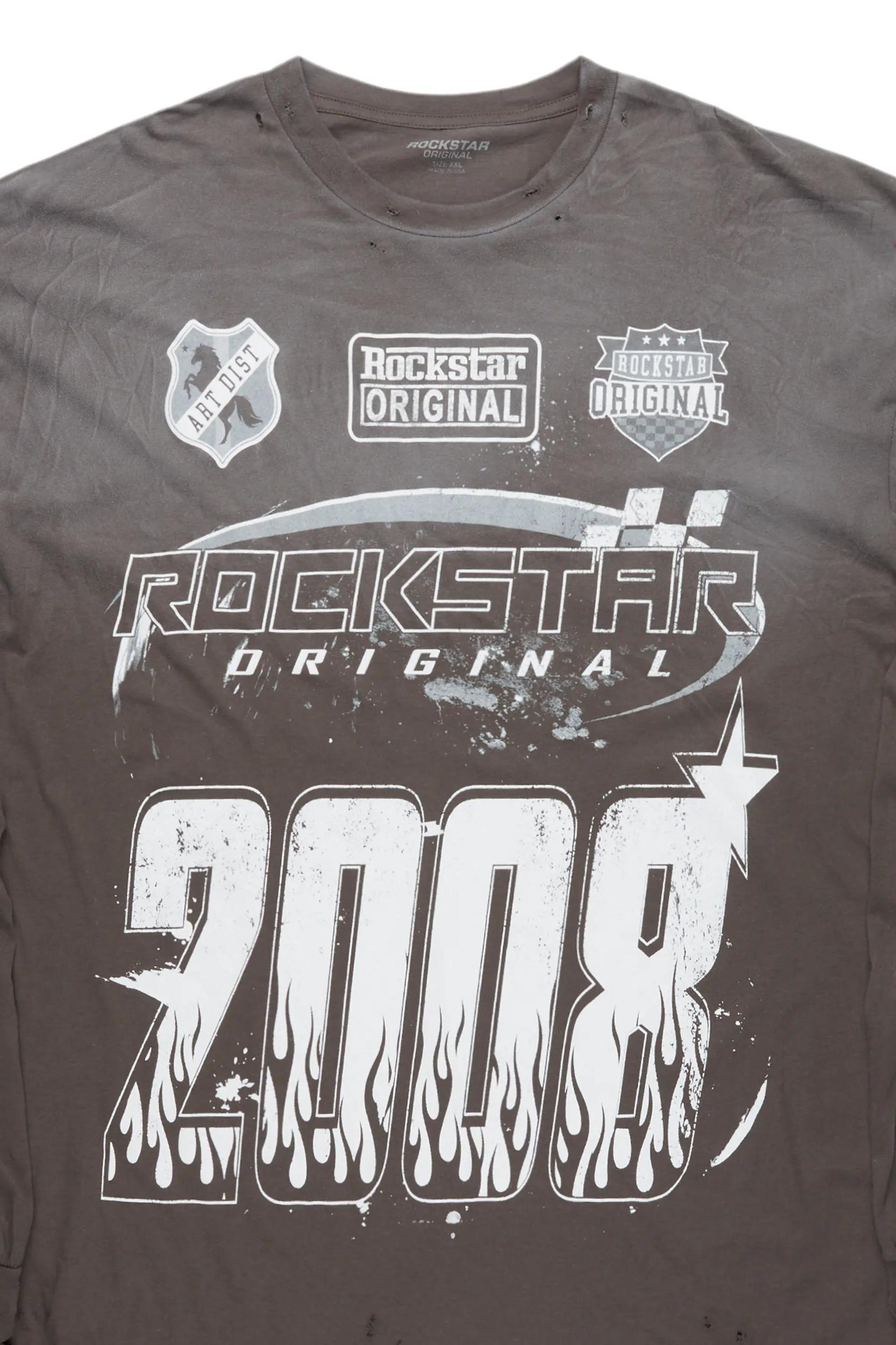 Amos Charcoal Long Sleeve Graphic T-Shirt Male Product Image