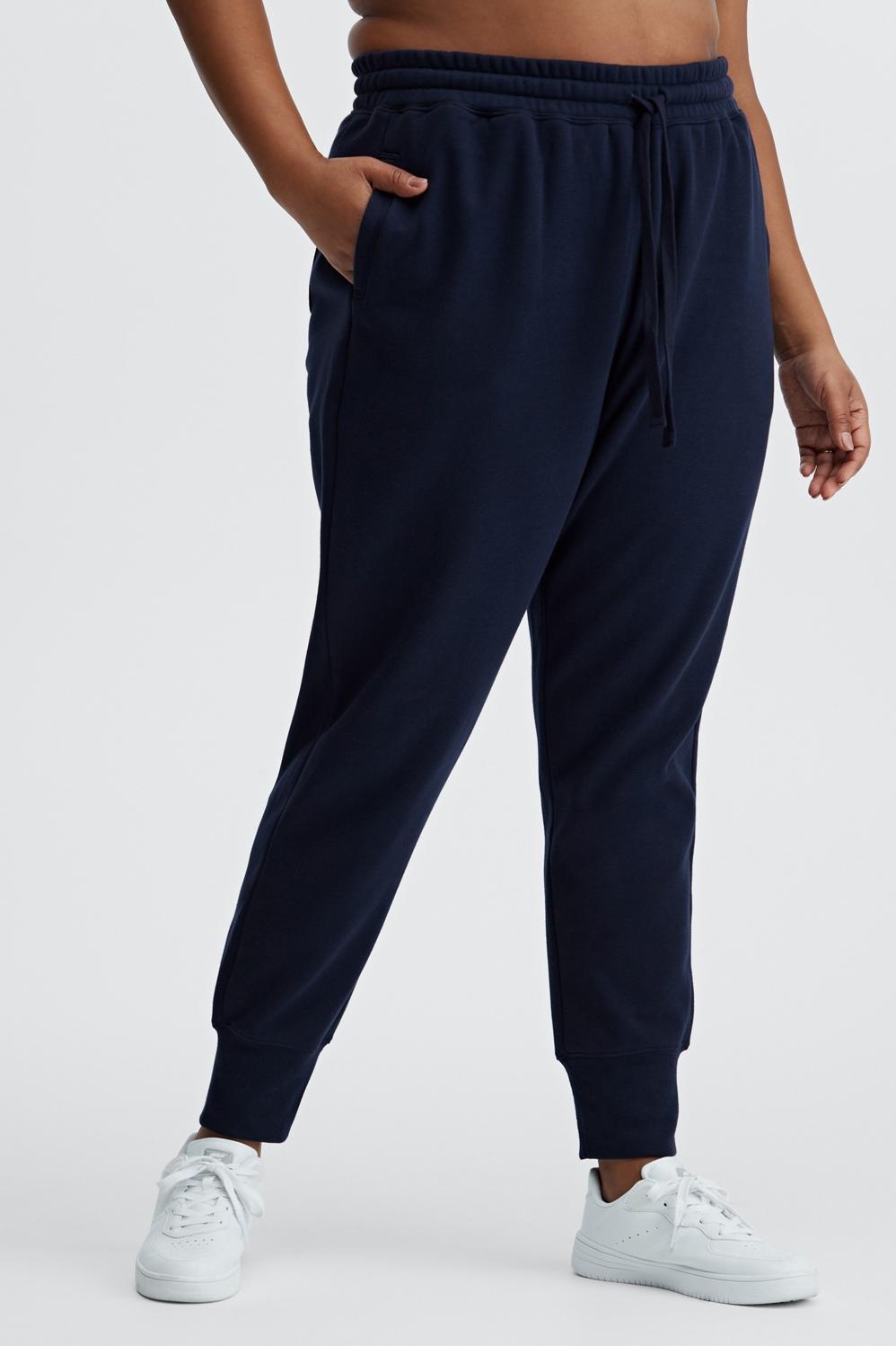 Fabletics Luxe Fleece Jogger Womens blue plus Size 2X Product Image