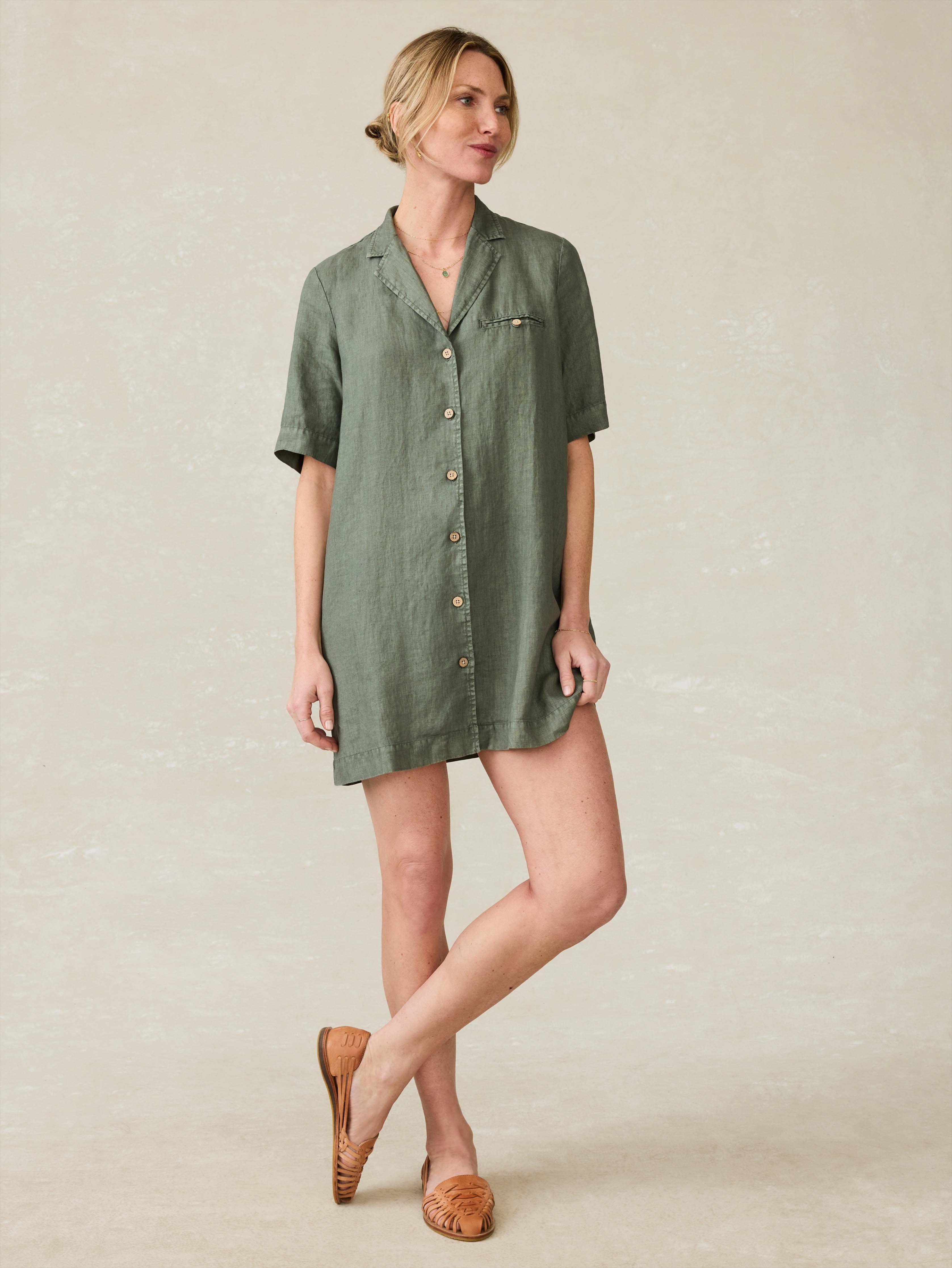 Paradise Point Dress - Thyme Product Image