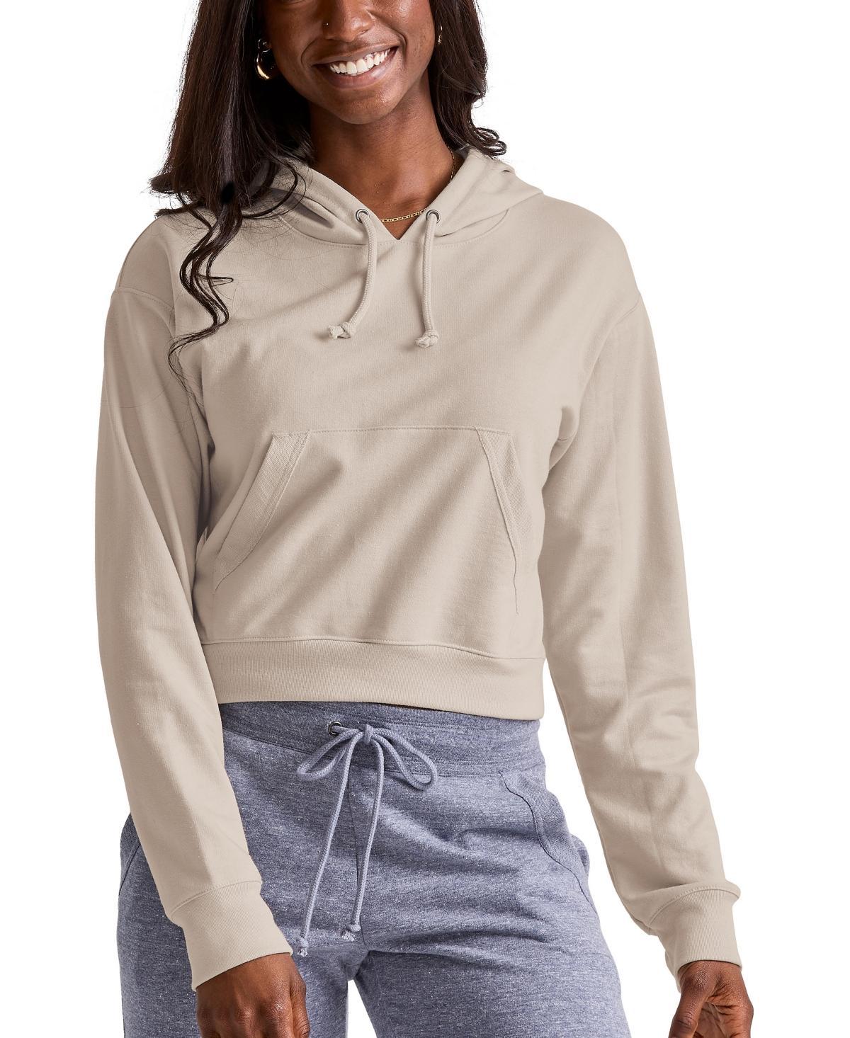 Womens Hanes Cropped Fleece Hoodie Product Image