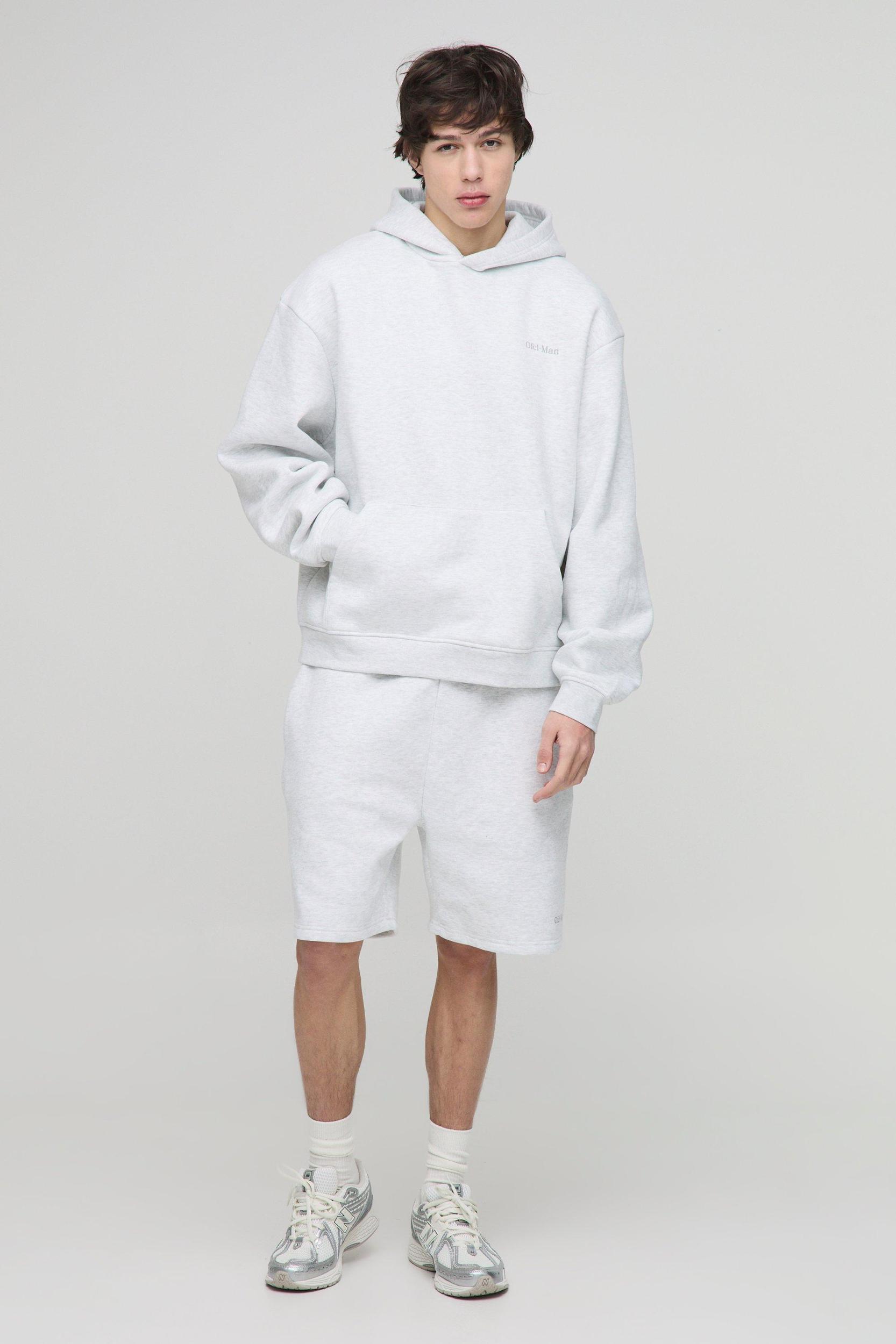 Tall Oversized Boxy OFCL Man Short Hooded Tracksuit | boohooMAN USA Product Image