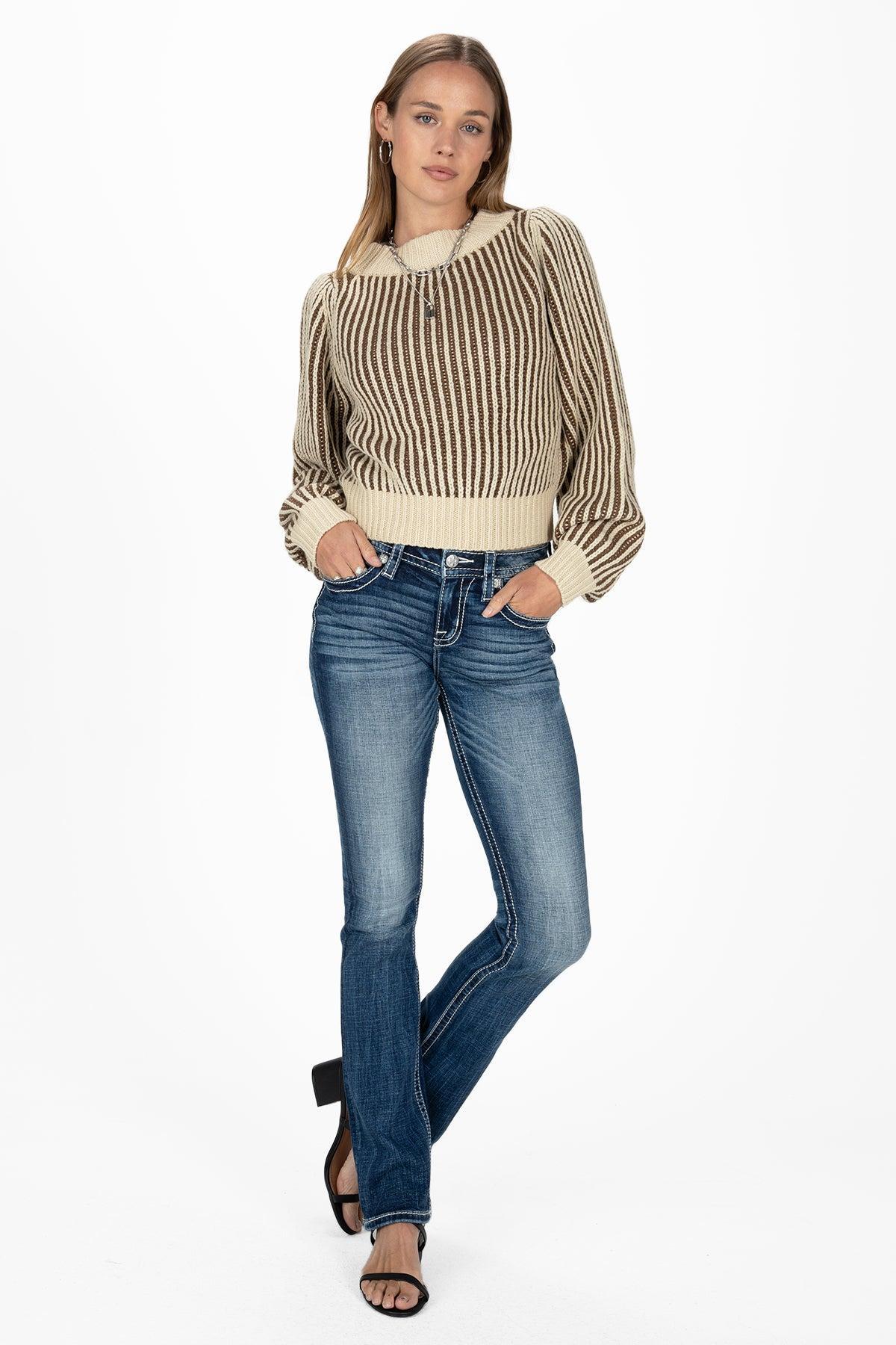 Striped Cropped Sweater Product Image