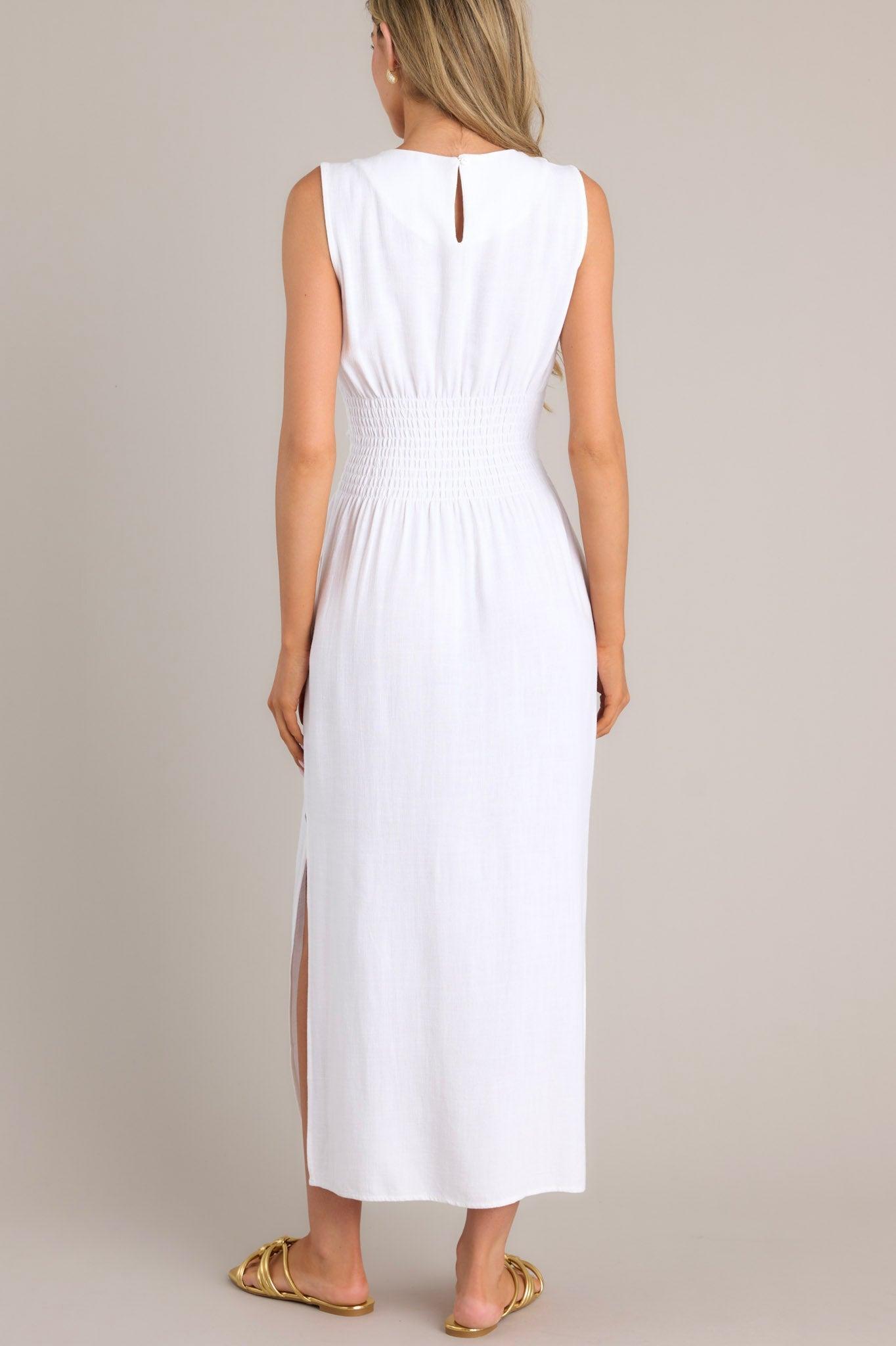 Nurturing Spirit White Waist Tie Maxi Dress Product Image