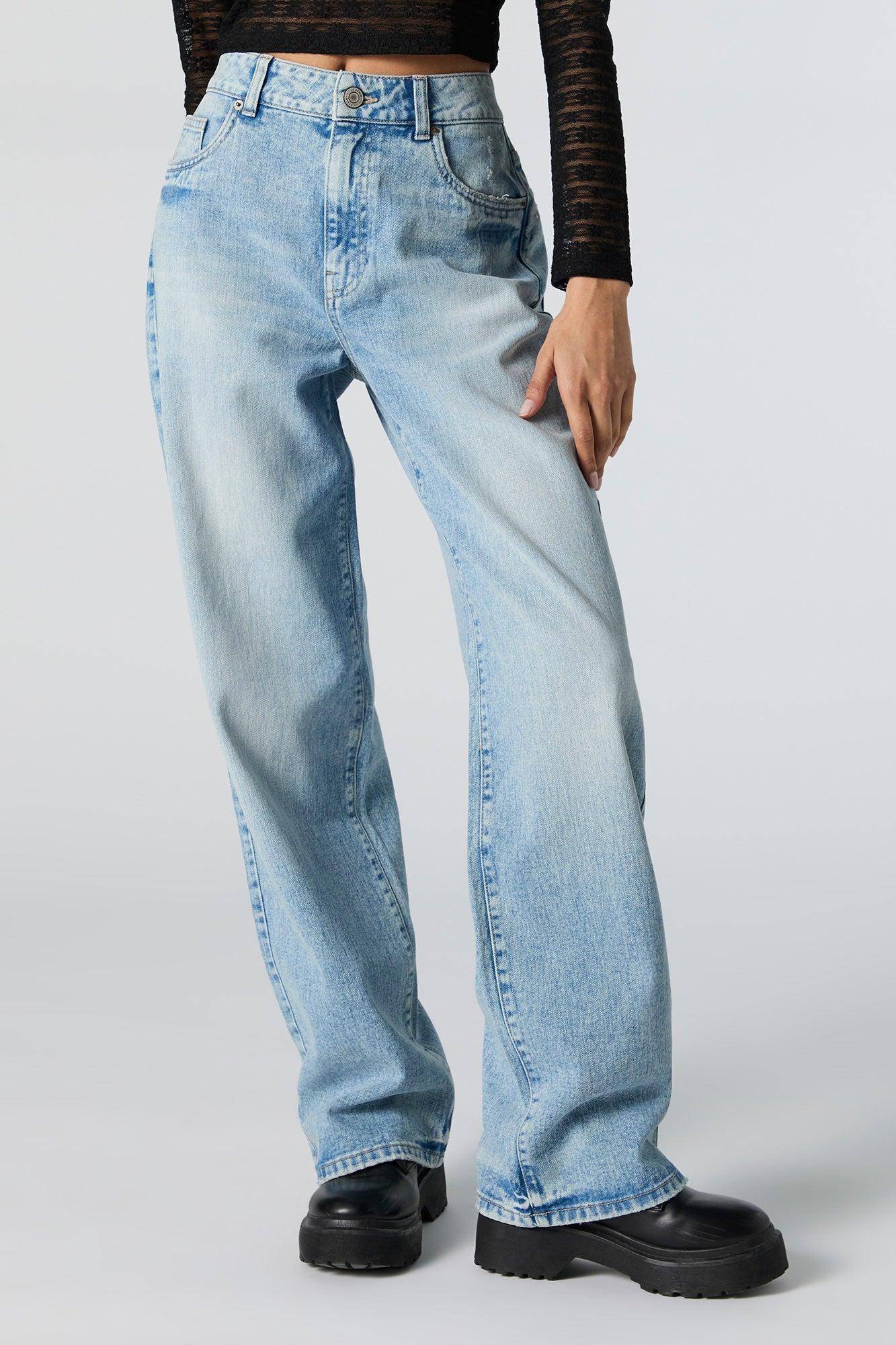 Medium Vintage Wash High Rise Wide Leg Jean Female Product Image