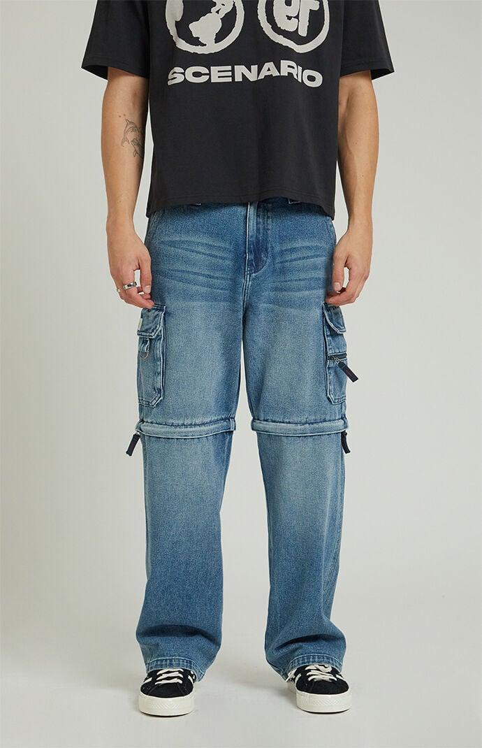 Men's Zip Off Baggy Cargo Jeans - 32W x 32L Product Image