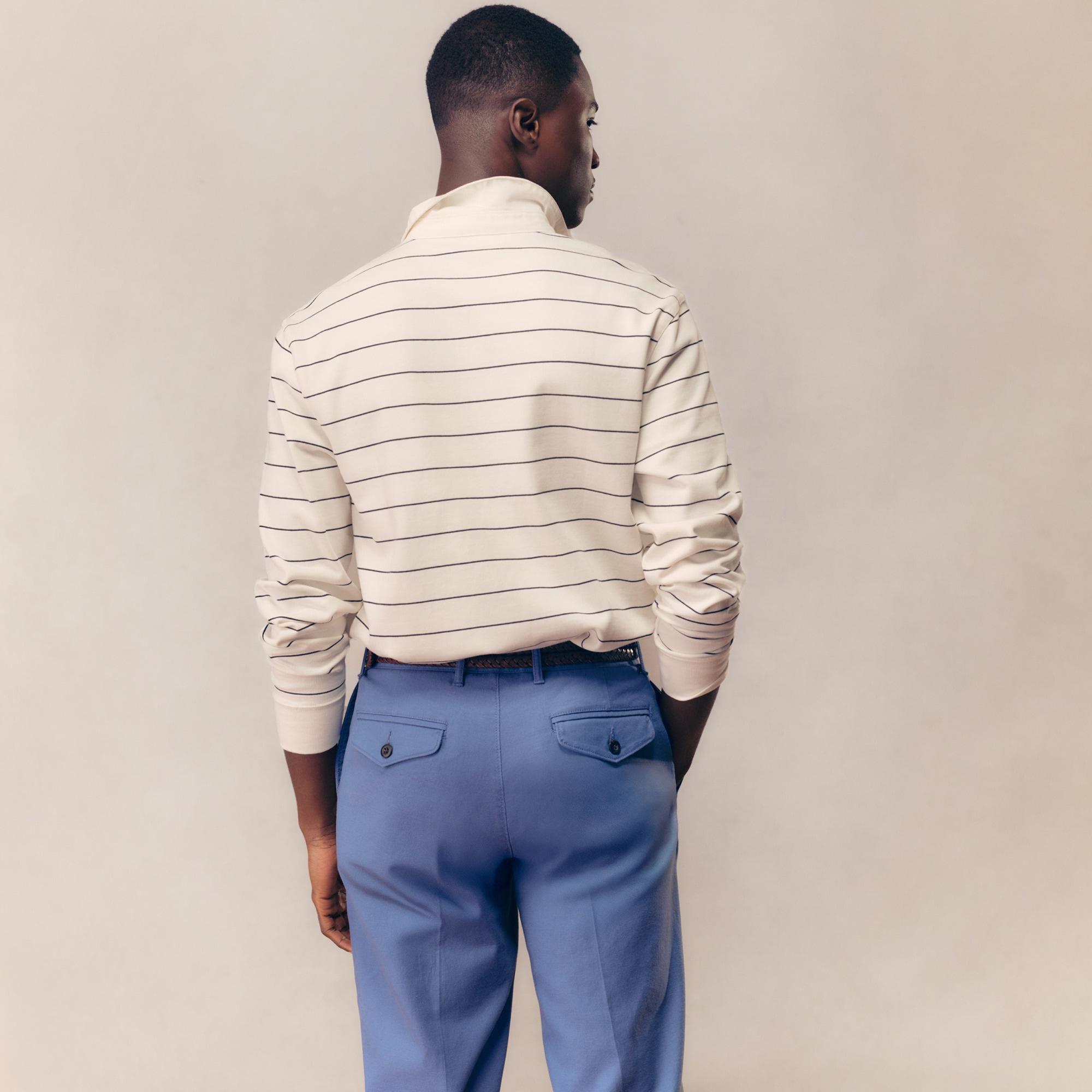 Straight-fit creased stretch cotton-blend twill trouser Product Image