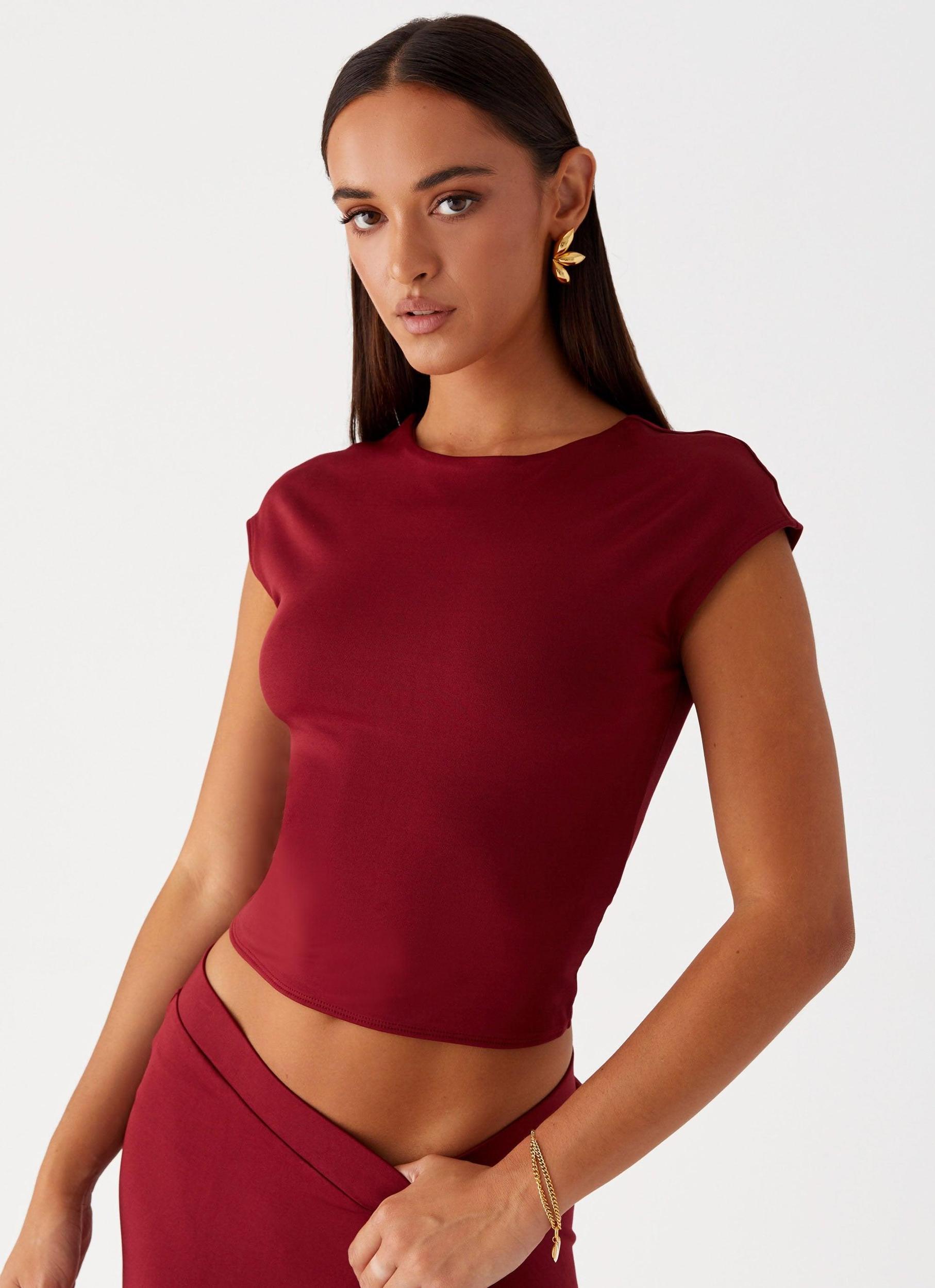 She's A Lady Top - Red Product Image