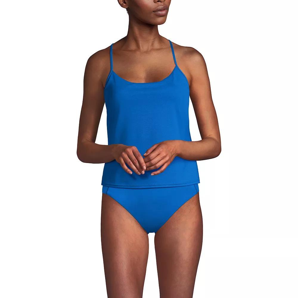 Women's Lands' End Tugless QuickDry Adjustable Strappy Back Swim Top, Size: 12, Bright Blue Blue Product Image