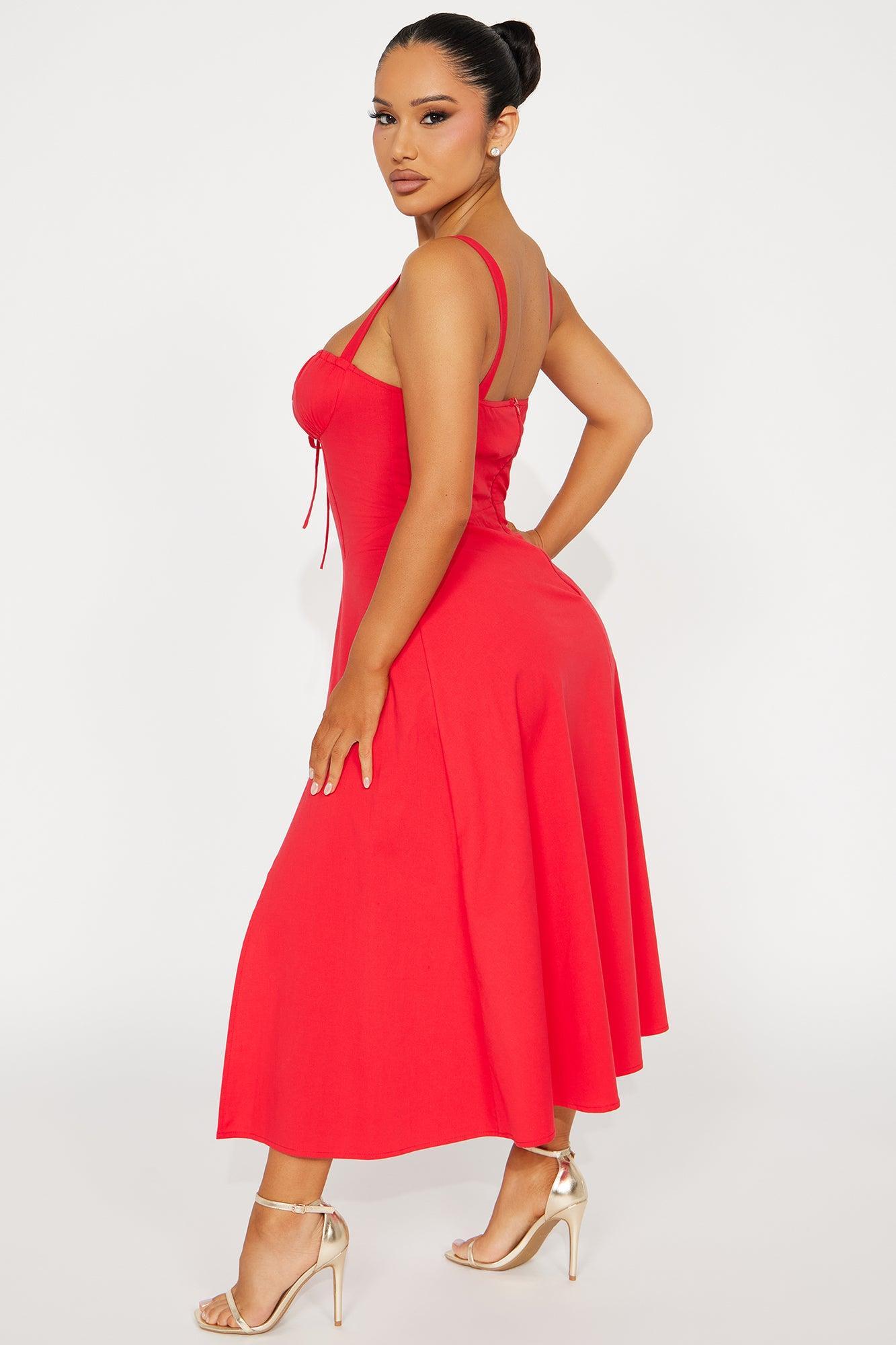 Juniper Midi Dress - Red Product Image