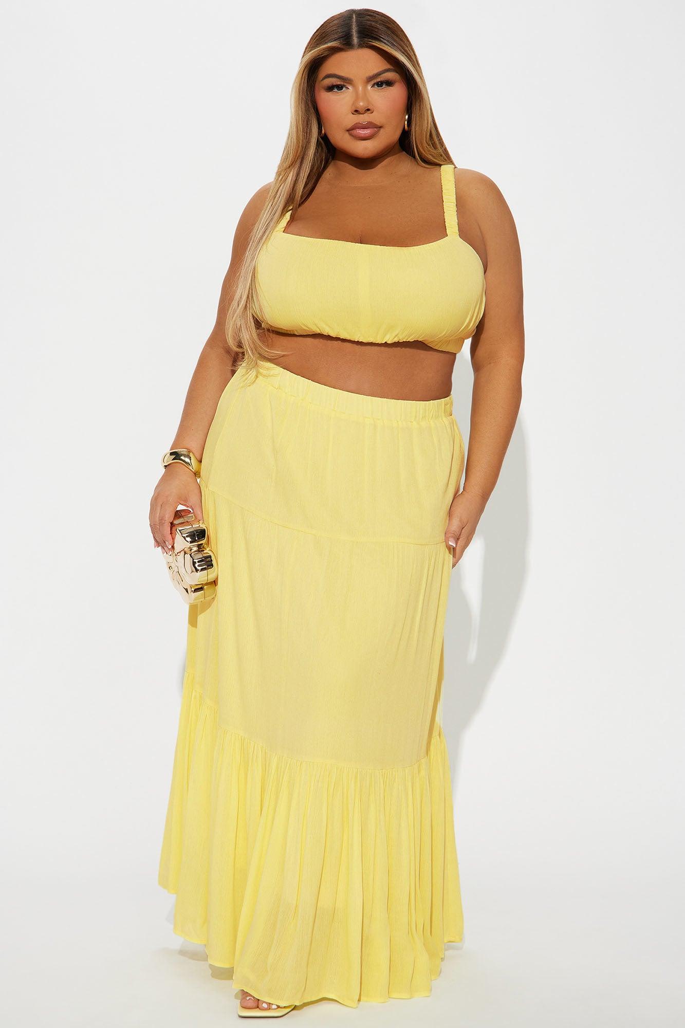 Sunset Stroll Gauze Skirt Set - Yellow Product Image