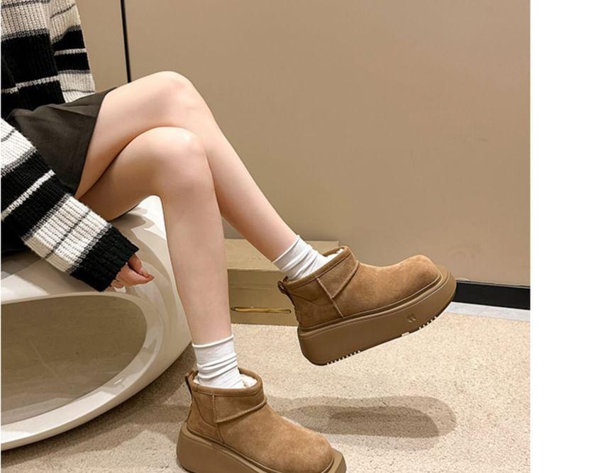 Fleece-Lined Platform Short Snow Boots Product Image