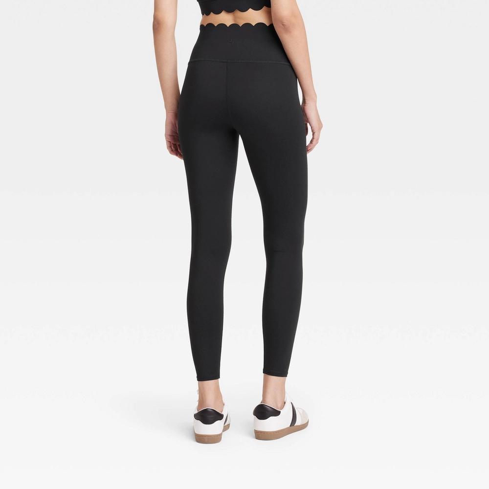 Womens Scallop Detail High-Rise 7/8 Leggings - JoyLab Black M Product Image