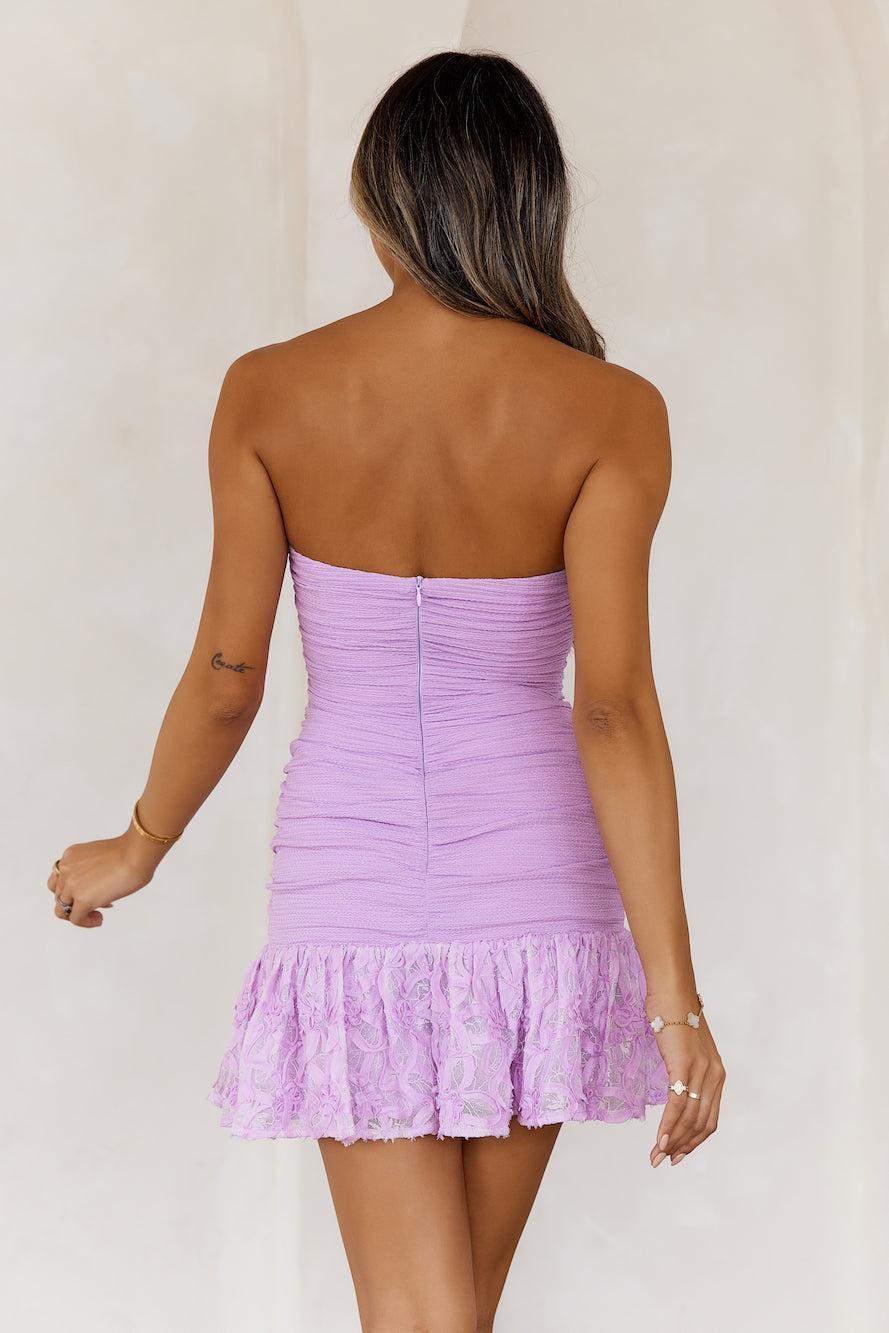 Piccadilly Party Strapless Mini Dress Lilac Product Image