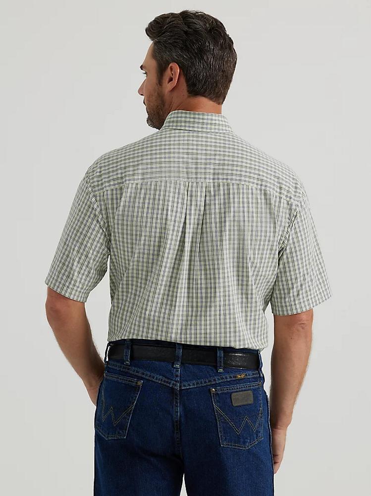Wrangler George Strait®  Men's S/S Grassy Grey Plaid Buttondown Shirt Product Image