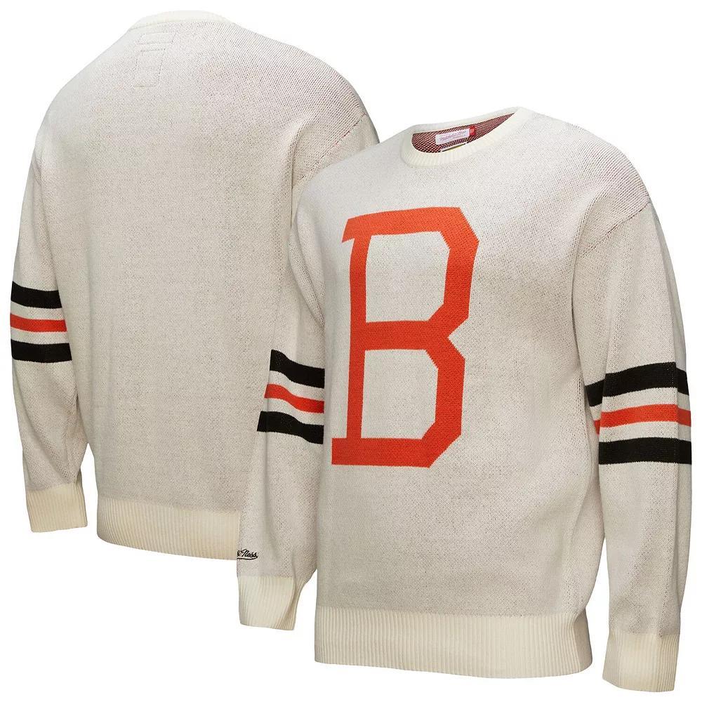 Men's Mitchell & Ness Cream Baltimore Orioles Retro Pullover Sweater, Size: 3XL, Beige Product Image