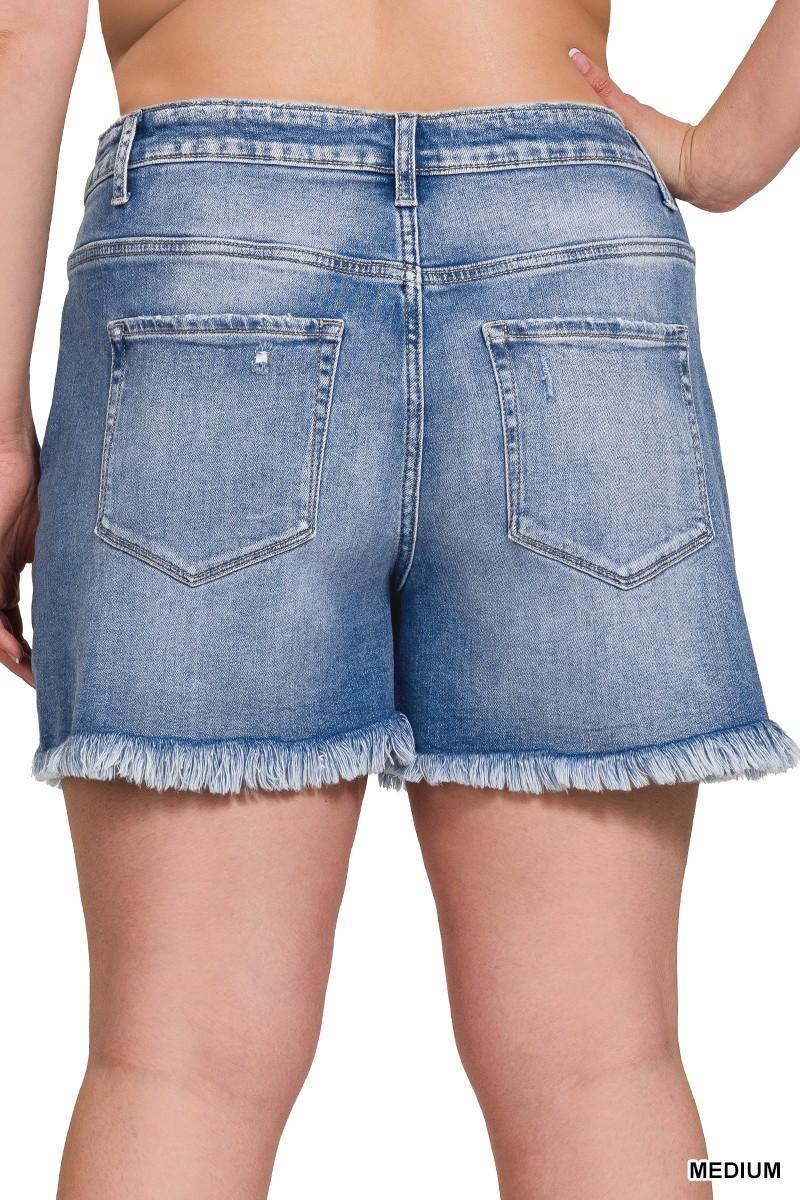 Plus Size Denim Short Product Image