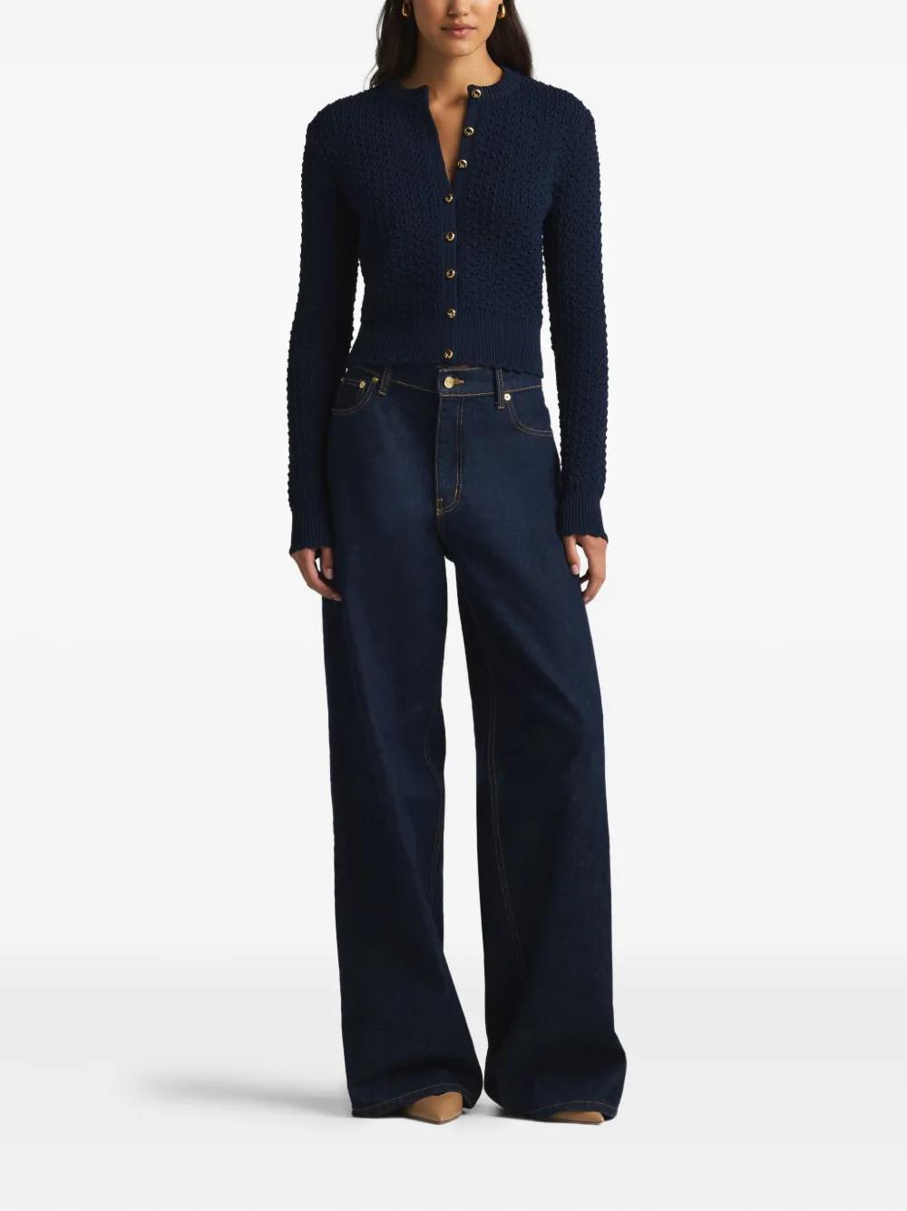 ST JOHN St. John Collection Re-edition Textured Knit Cardigan In Midnight Product Image