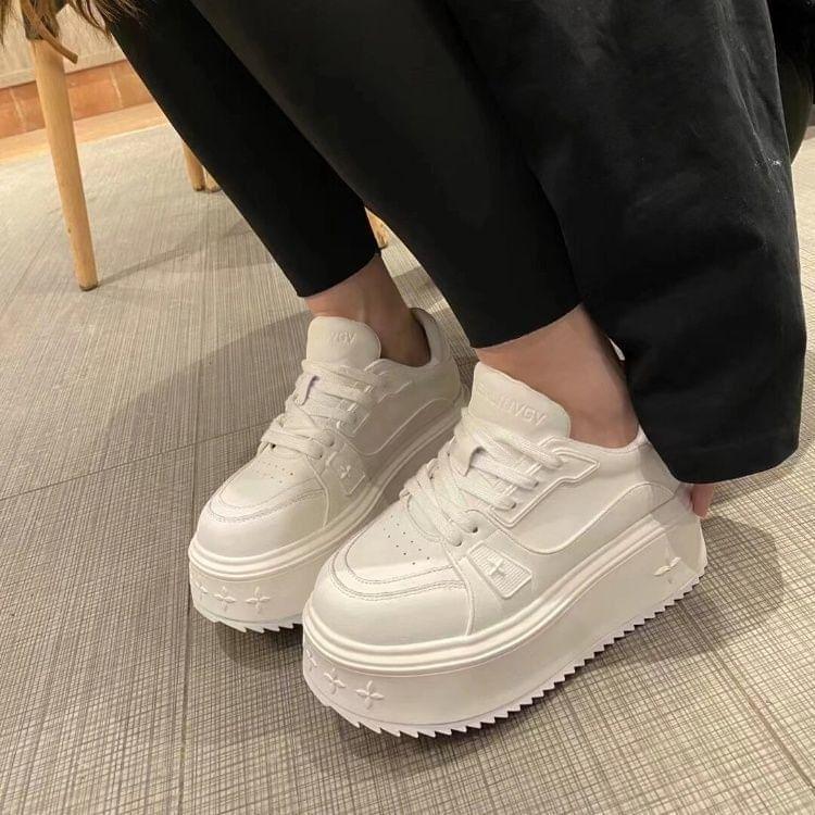 Lace-Up Platform Sneakers Product Image