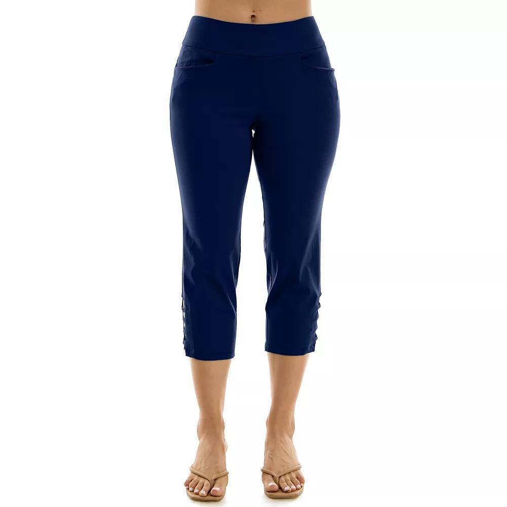 Women's Nina Leonard Pull-On Crop Pants, Size: Small, Blue Product Image