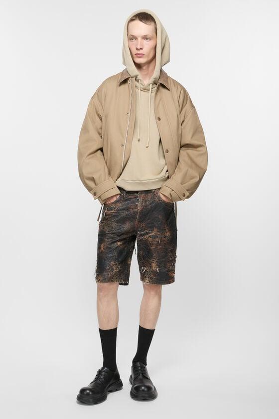 Denim monogram shorts - loose fit Product Image