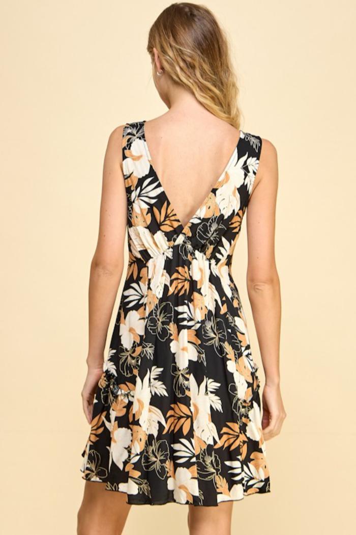 Floral V Neck Dress Product Image