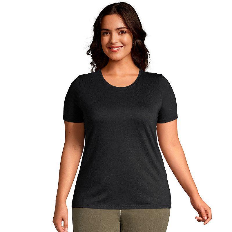 Plus Size Lands' End Relaxed Supima Cotton Crewneck Tee, Women's, Size: 3XL, White Product Image