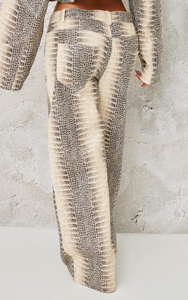 Petite Snake Print Low Waist Wide Leg Pants Product Image