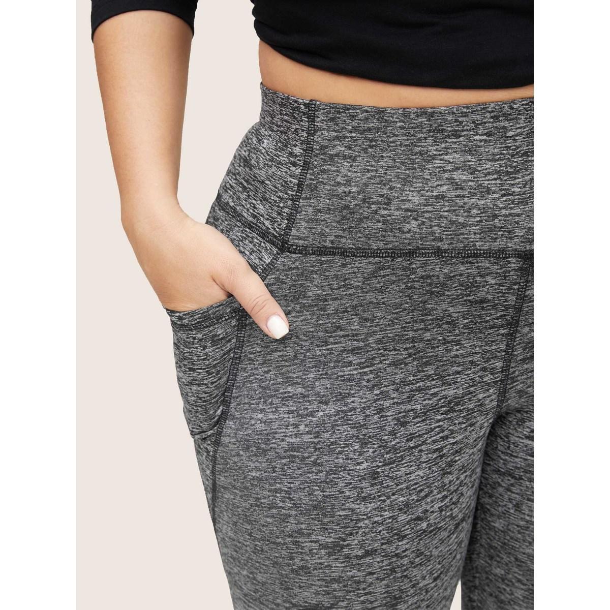 Plus Size Heather High Waist Pocket Skinny Leggings Women DimGray Casual High stretch Skinny High Rise Everyday Leggings BloomChic 10/M Product Image