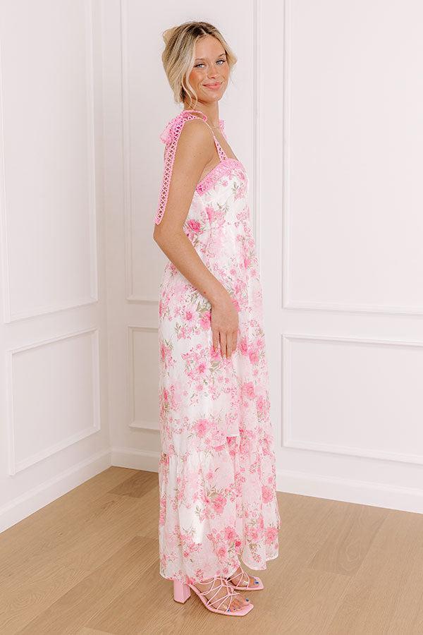 Countryside Estates Floral Maxi Dress in Pink Product Image