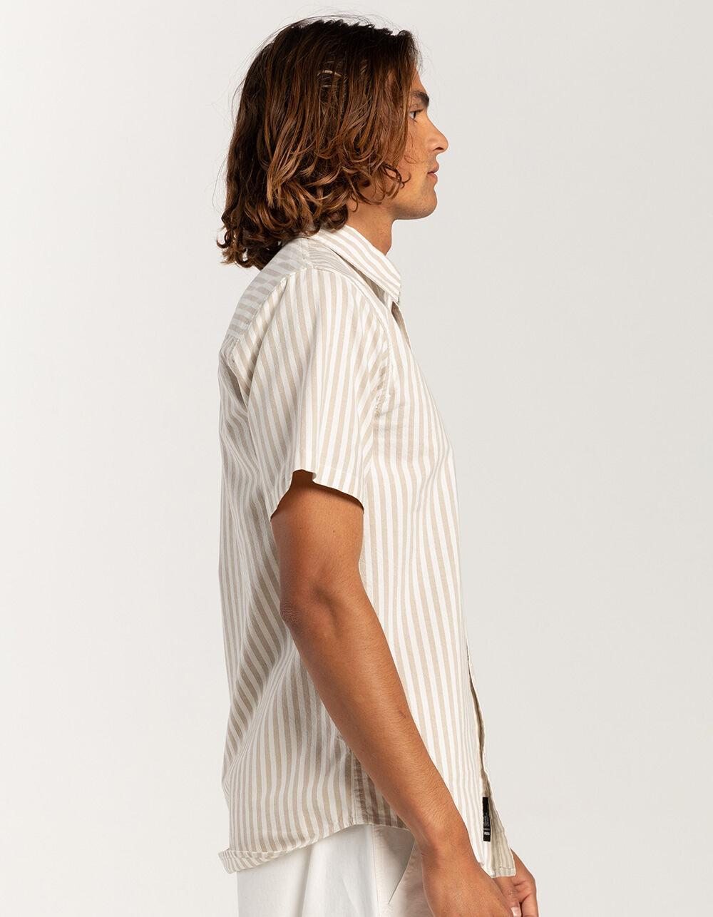 RSQ Mens Stripe Oxford Shirt - TAN Product Image