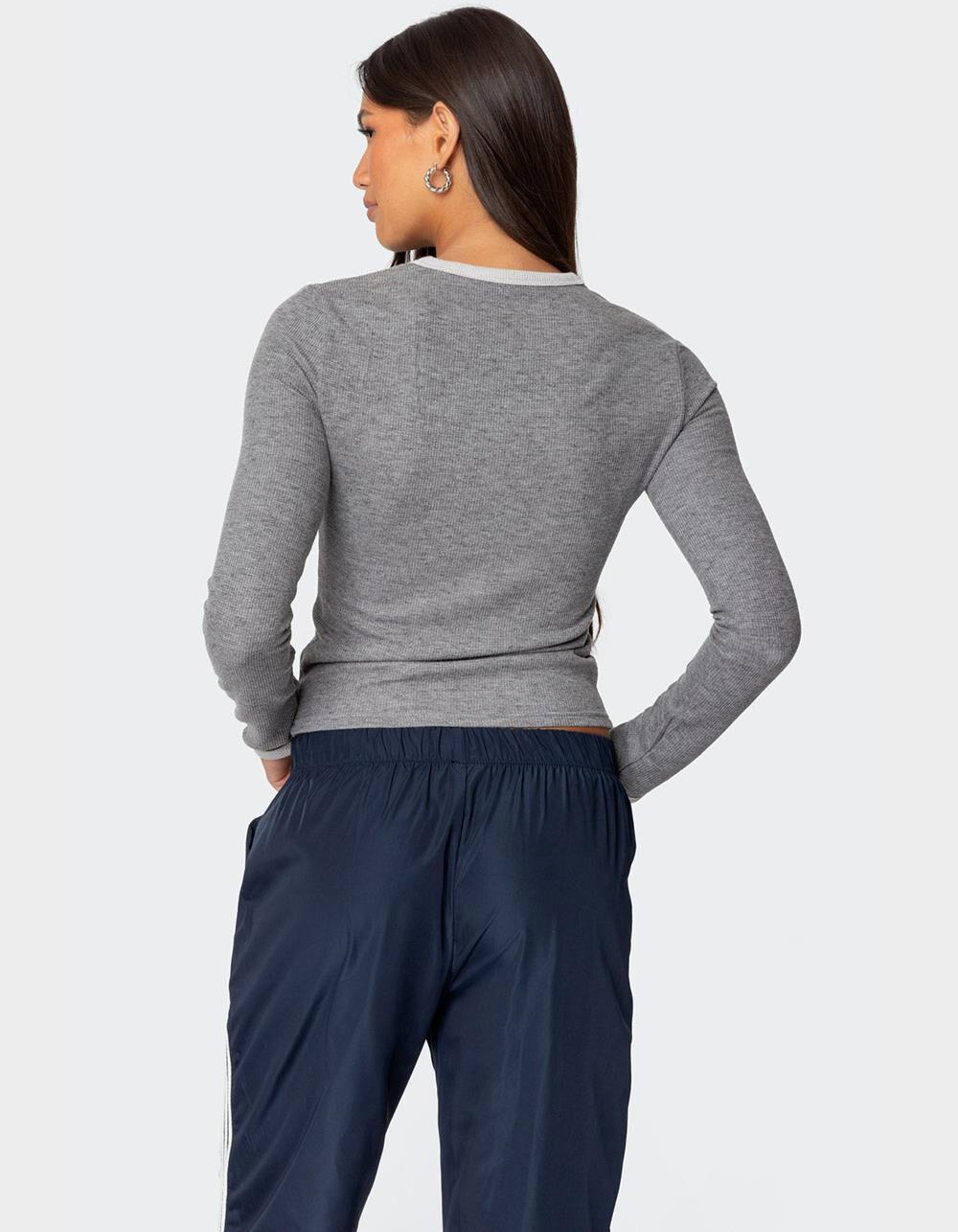 EDIKTED Meghan Waffle Top Product Image
