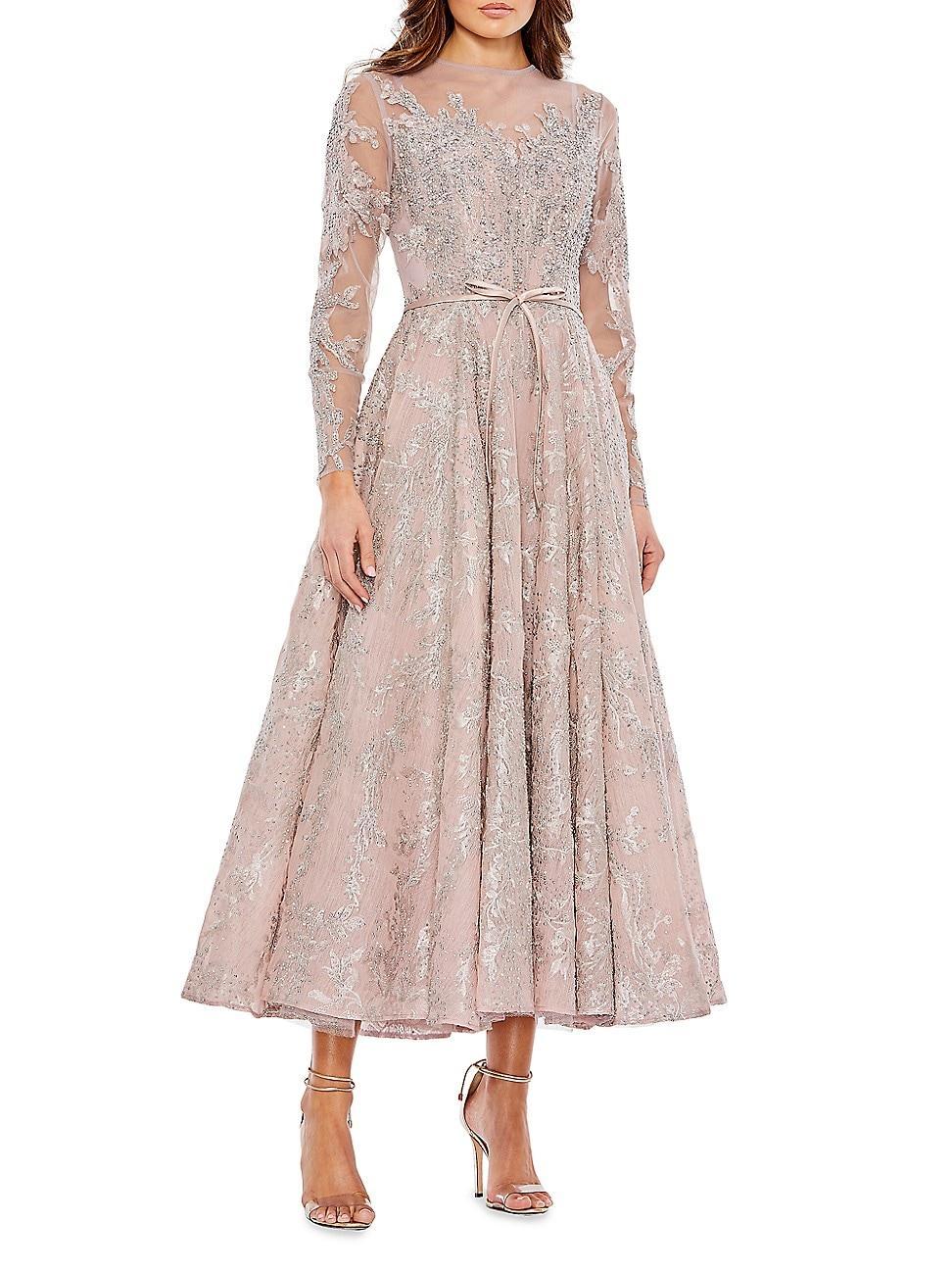Womens Floral Embellished Cocktail Dress Product Image