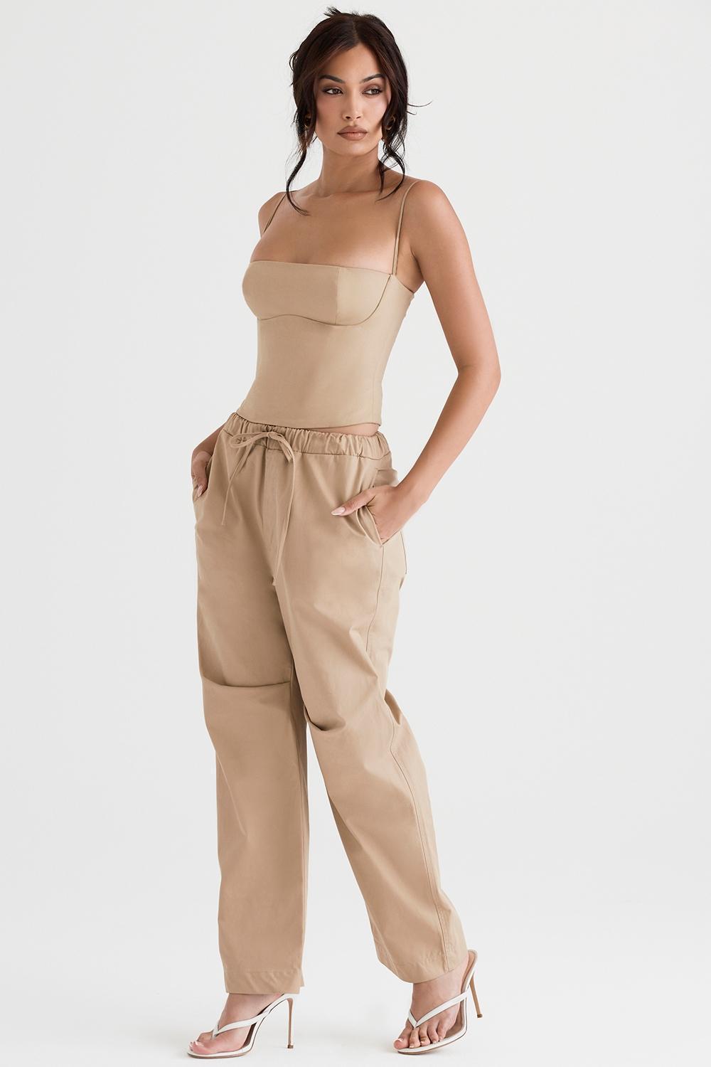 Luna Camel Cargo Trousers Product Image