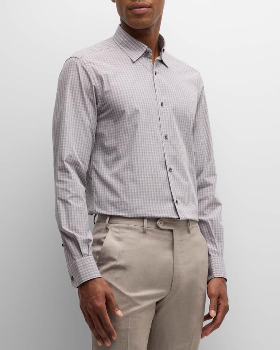 Mens Centoquaranta Melange Cotton Sport Shirt Product Image