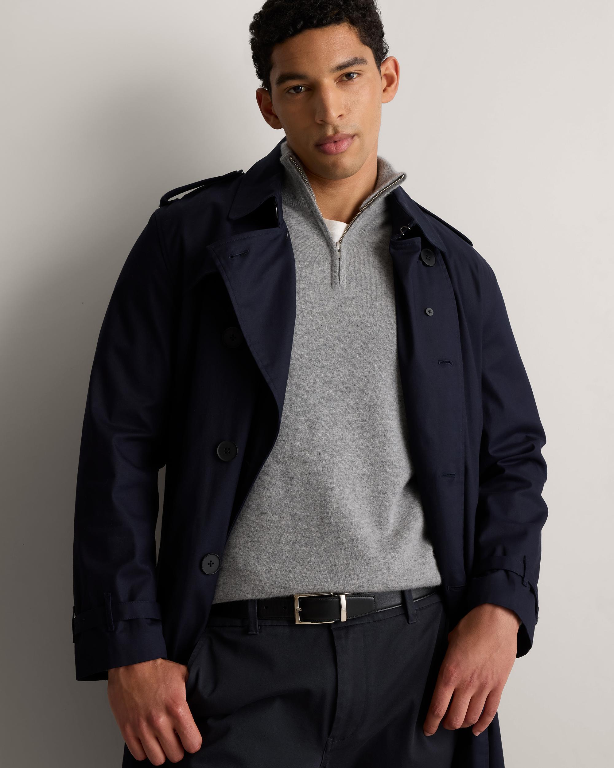 Quince | Men's Mongolian Cashmere Quarter Zip Sweater Product Image