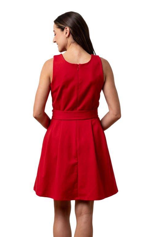 Hope & Henry Women's Sleeveless Ponte Skater Dress in Red Ponte Skater at Nordstrom, Size 12 Product Image